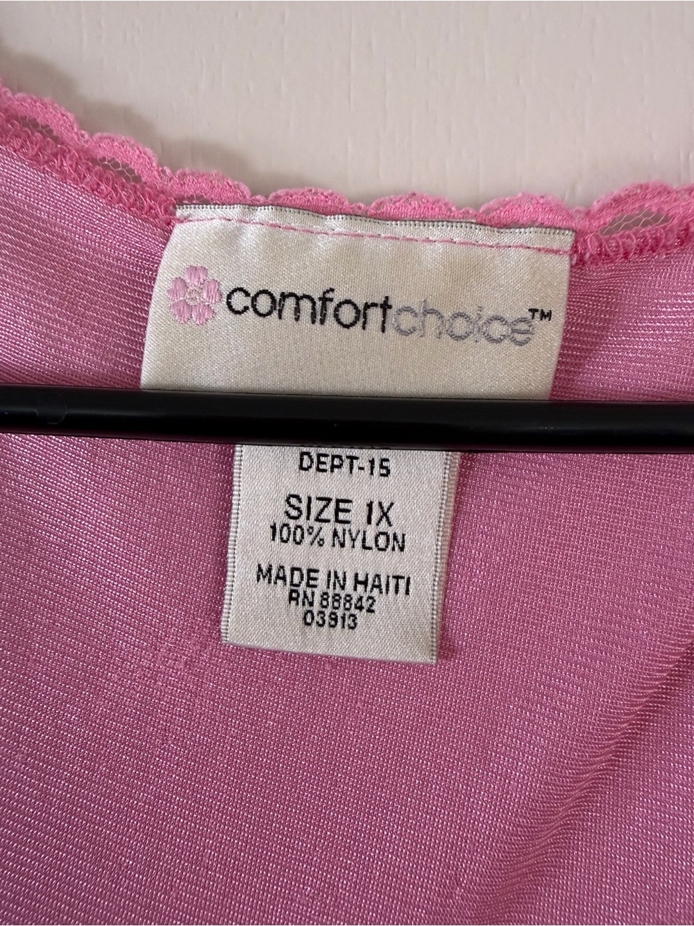 Vintage Pink Long Nightgown with Lace Trim - Picture 3 of 3